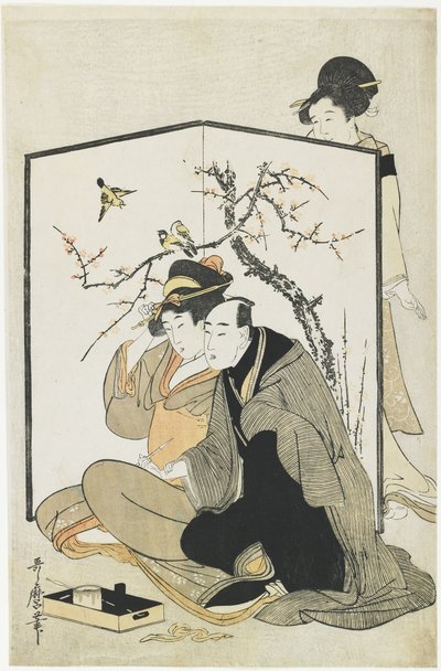 Mann und Frau beim Rauchen, ca. 1804 von Kitagawa Utamaro
